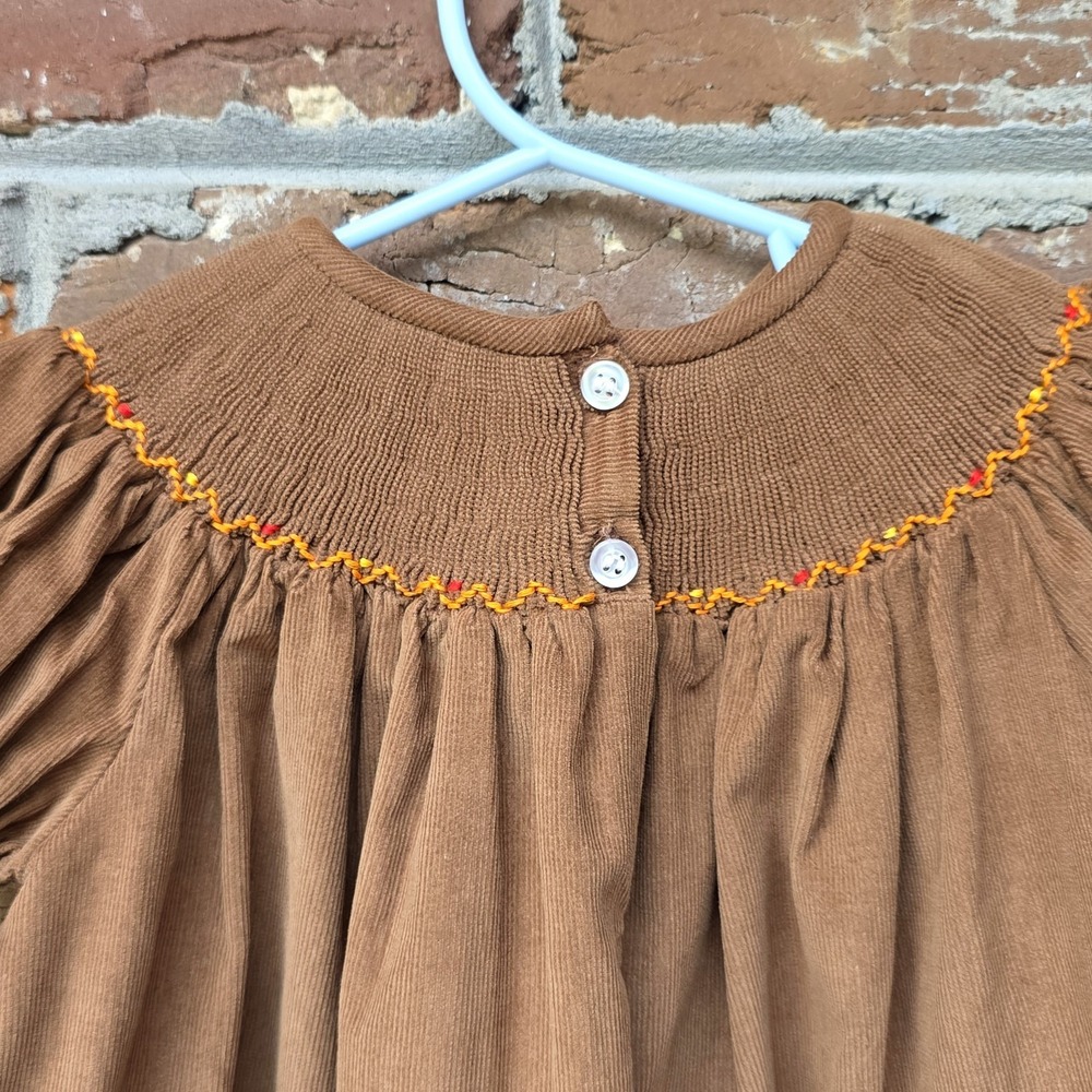 Lolly Wolly Doodle Girls Dress Size 18M Fall Autumn Leaves Corduroy Cottagecore - Picture 12 of 12